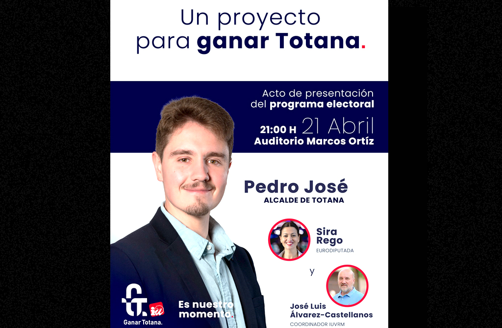 Ganar Totana presenta su proyecto para Totana este viernes en el “Marcos Ortiz”